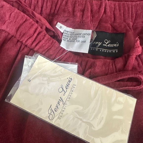 Vintage Deadstock Terry Lewis Red Suede Prairie Cottage Maxi Skirt Sz Small - Picture 6 of 6